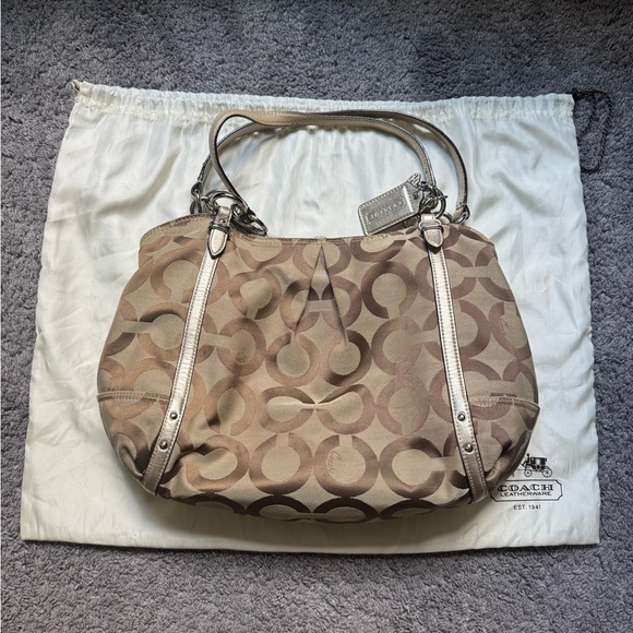 COACH Signature Canvas Large Alexandra Tote Shoulder Bag - Picture 1 of 13